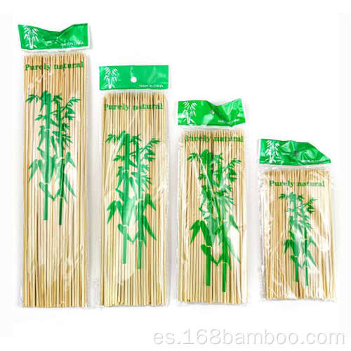 Brocheta de bambú orgánico natural fuertes palitos afilados resistentes